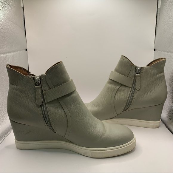 Linea Paolo Light Gray Leather FRESHTON High Hi Top Hidden Sneakers Sz 9M - Picture 10 of 10